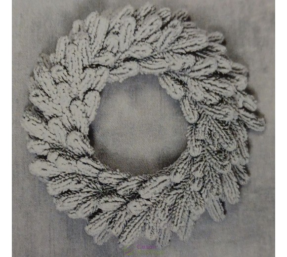 Венок рождественский литой заснеженный V3